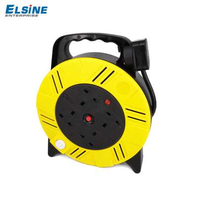 13A fused plug 4 way Uk type retractable electric extension cable reel with verload protection