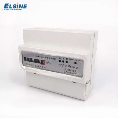 Low power loss meter Elsine DTS238-7 R home 3 phase energy meter din rail analog register display meters